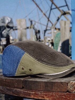 Jaws x Boston Scally Co. Patchwork Quint
 cap & dust bag  - Brown & Denim